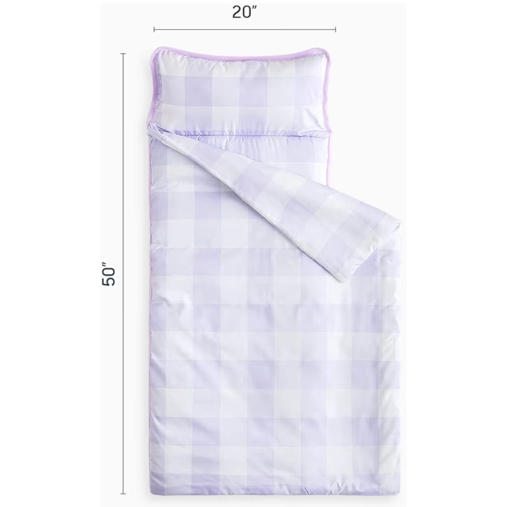 Purple gingham nap mat